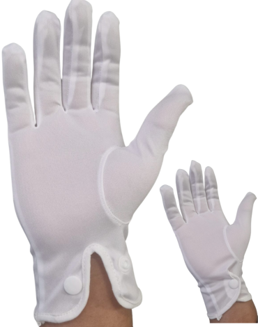 Guantes con Línea y Botón Color Blanco x 12 Pares. Talla: XL