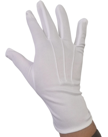 Guantes con Línea y Botón Color Blanco x 12 Pares. Talla: XL