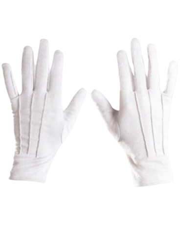 Guantes con Línea y Botón Color Blanco x 12 Pares. Talla: XL