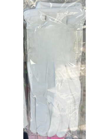 Guantes con Línea y Botón Color Blanco x 12 Pares. Talla: XL