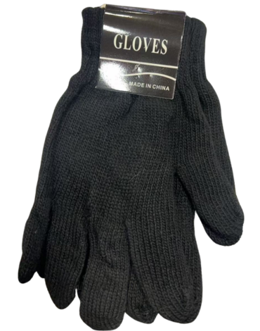 Guantes de Lana Adulto Color Negro x 12 Unds.