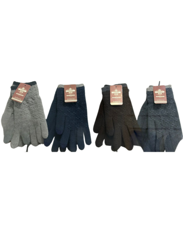 Guantes de Invierno con Relieve Colores Surtidos x 12 Pares.