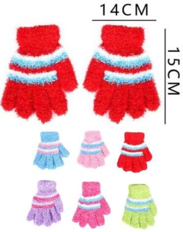 Guantes Infantil Colores Surtidos x 24 Unds. Medida: 14 cm aprox.