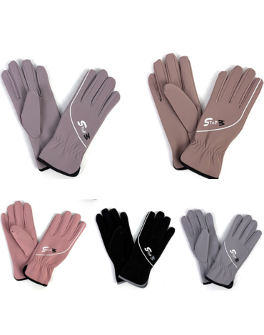 Guantes Deportivos Táctil Tipo Piel x 12 Pares. Medida: 24 cm aprox.