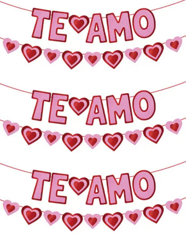 Guirnaldas Decorativo Te Amo x 12 Unds. Medida: 2 MT aprox.
