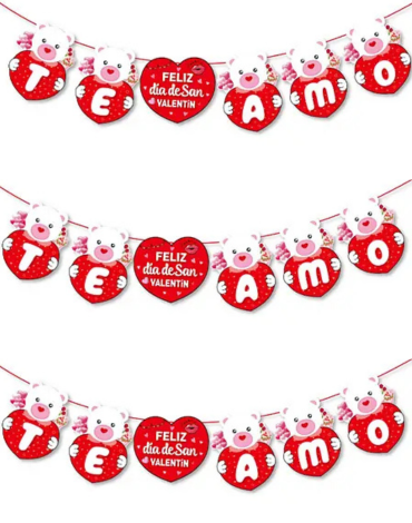 Guirnaldas Decorativo Te Amo x 12 Unds. Medida:1 MT aprox.