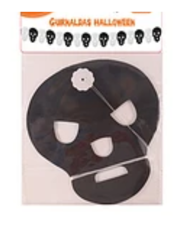 Guirnalda Calaveras de Papel x 12 Unds. Medida: 200 cm aprox.