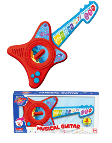 Guitarra con Luz y Sonido x 3 Unds.Medida: 34 x 35 x 16 cm aprox.