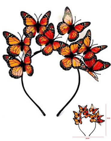 Cintillo Mariposas de Halloween x 12 Unds. Medida: 20 x 19 cm aprox.