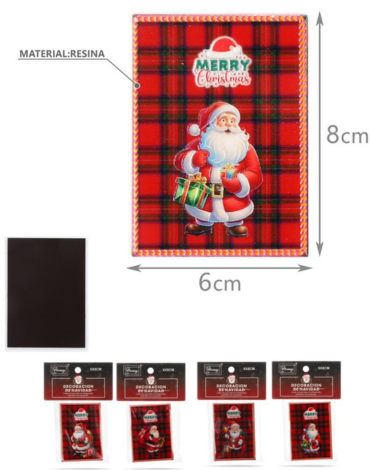 Imán de Resina Navideño Modelos Surtidos x 12 Unds. Medida: 8 x 6 cm aprox.