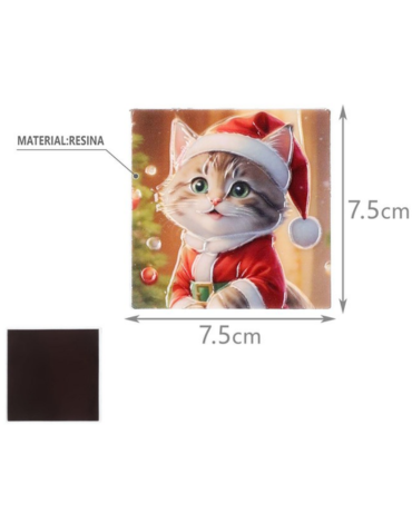 Imán de Resina Navideño Modelos Surtidos x 12 Unds. Medida: 7.5 x 7.5 cm aprox.