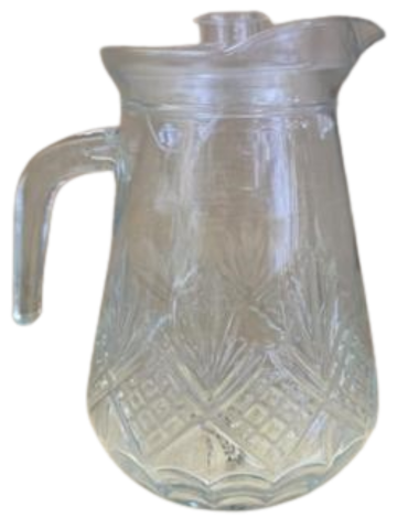 Jarra de Vidrio con Tapa x 4 Unds. Medida: 1250 ml aprox.