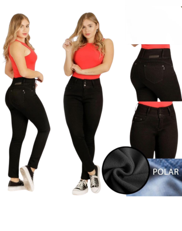 Pantalón Jeans con Polar  para Dama x 12 Unds. Tallas : 35 al 46