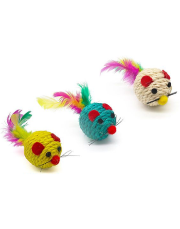 Juguete Ratón para Gatos Colores Surtidos x 12 Unds. Medida: 4 cm aprox.