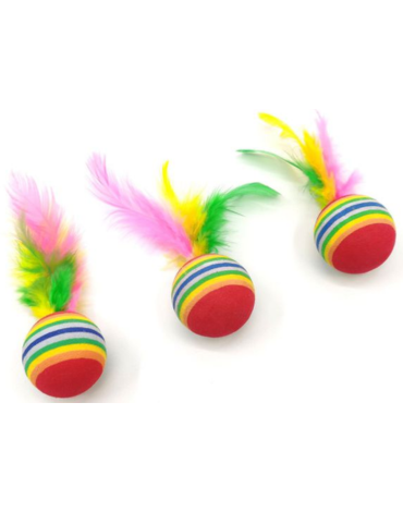 Pelota para Gatos Colores Surtidos x 12 Unds. Medida: 4.3 cm aprox.