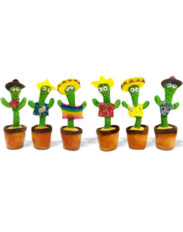 Cactus Bailarín con Luz x 4 Unds. Medida: 36 cm aprox.