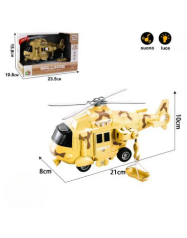 Mini Helicoptero Militar con Luz y Sonido x 3 Unds.