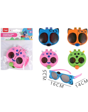 12 Set Lentes Plegables Animales (1 Set Trae 2 Pcs) Medida: 5*16*14 cm aprox