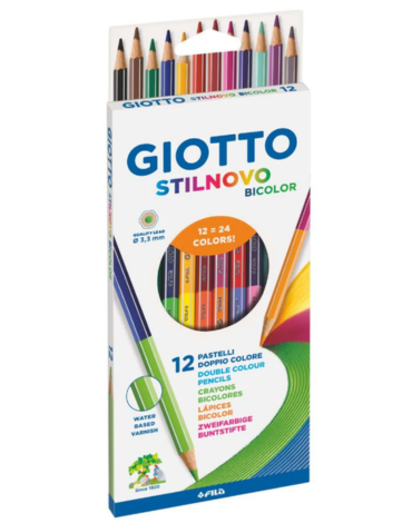 4 Caja Lápices de Colores Bicolor Giotto (1 Caja Trae 12 PCS)