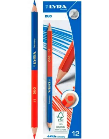 4 Caja Lápices Bicolor Lyra Slim (1 Caja Trae 12 PCS)