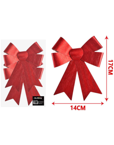6 Set Lazo Navideño Color Único (1 Set Trae 2 PCS) Medida: 14 x 17 cm aprox.