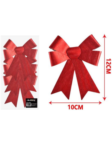 6 Set Lazo Navideño Color Único (1 Set Trae 3 PCS) Medida: 10 x 12 cm aprox.