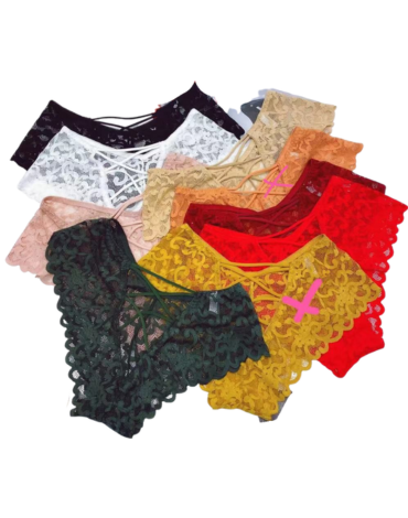 Calzon de Encajes Colores Surtidos x 12 Unds. Tallas: Estandar
