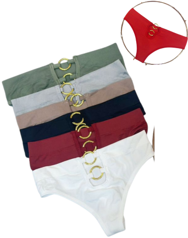 Calzon de Nylon con Argolla Colores Surtidos x 12 Unds. Tallas: Estandar