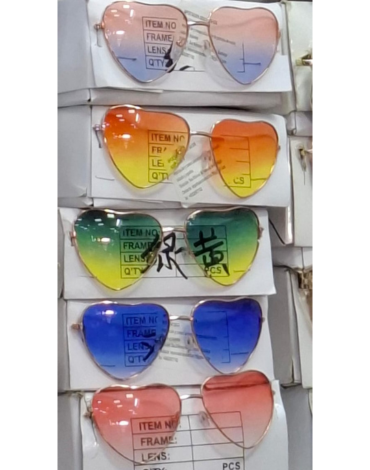Lentes Forma de Corazón Colores Surtidos x 12 Unds.