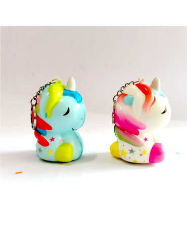 Llavero Squishy Unicornio Sentado x 12 Unidades
