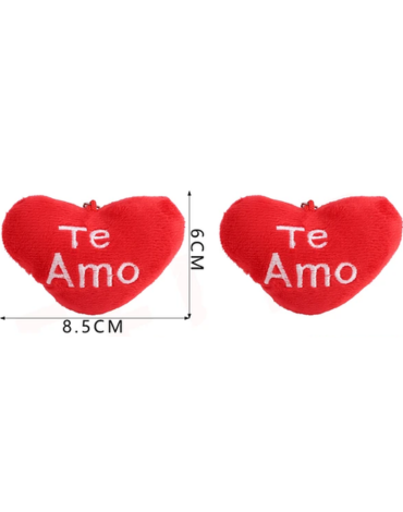 Llavero Corazón Te Amo x 12 Unds. Medida: 8.5 x 6 cm aprox.