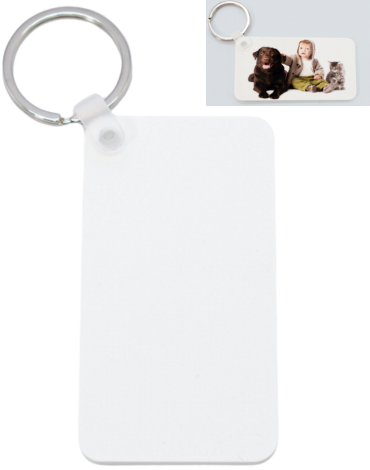 Llaveros Sublimable Rectangular x 100 Unds. Medida: 40 x 76 mm aprox.
