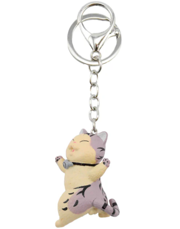 Llavero Figura de Gato Atigrado Parado x 12 Unds. Medida: 5 x 3 cm aprox.