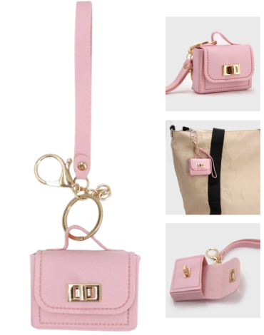 Llaveros Mini Cartera Color Único x 12 Unds.