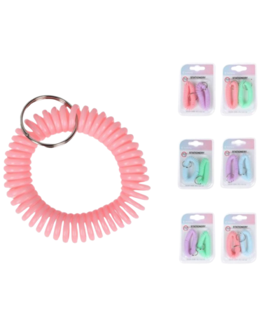 24 Set de Llaveros de Espiral (1 Set Trae 2 PCS) Medida: 6 cm aprox.