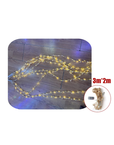 Cortina de Luces Navideña Hojas USB x 6 Unds. Medidas: 3 m x 2 m aprox.