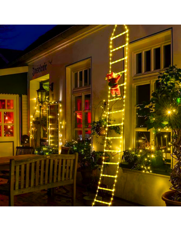 Escalera Navideña Luminosa de Santa USB x 12 Unds. Medidas: 3.2 m aprox.