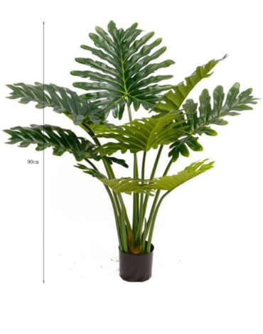 Macetero Artificial Plástico 9 Hojas  x 1 Unds. Medidas:90 cm aprox