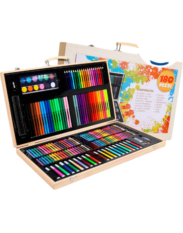 Maleta de Lápices 180 PCS Color Único x 4 Unds. Medida: 34 x 27 cm aprox.