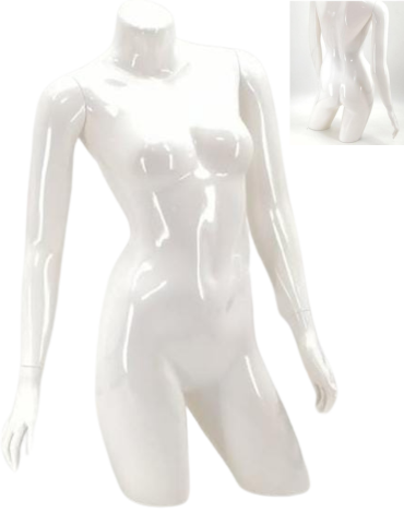 Maniquí Torso de Mujer con Brazos Color Único x 1 Und.