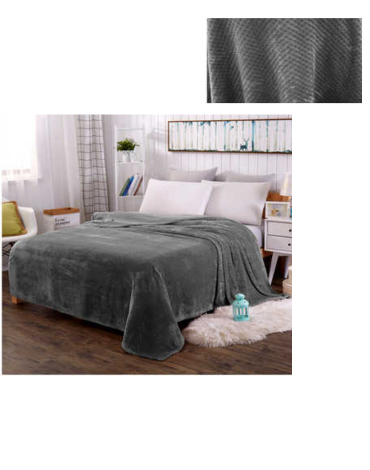 Manta 100% Poliester 1.5 Plazas Color Gris x 6 Unds. Medida: 150 x 200 cm aprox.