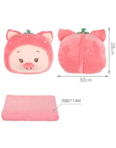 Manta Peluche Diseño Chanchito x 4 Unds. Medida: 100 x 160 cm aprox.