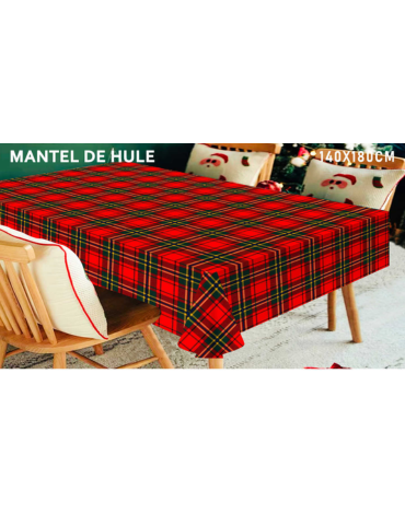 Mantel de Hule Navideño Modelo Único x 4 Unds. Medida: 140 x 180 cm aprox.