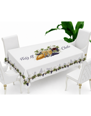 Mantel 100% Poliéster Diseño Uvas x 12 Unds. Medida: 140 x 210 cm aprox.