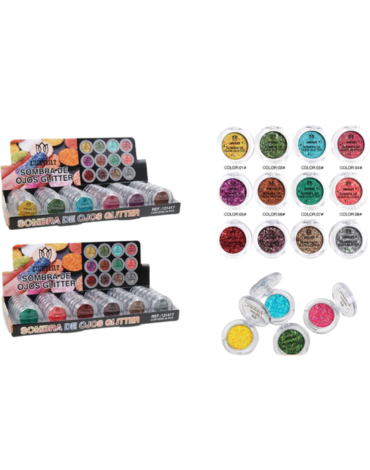 Sombra de Ojos Glitter Colores Surtidos x 36 Unds.