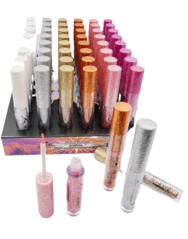 Delineador Liquido con Glitters x 12 Unds.
