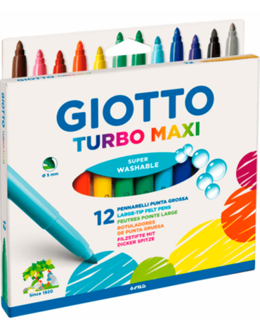 4 Caja de Marcadores Turbo Maxi Giotto (1 Set Trae 12 PCS)