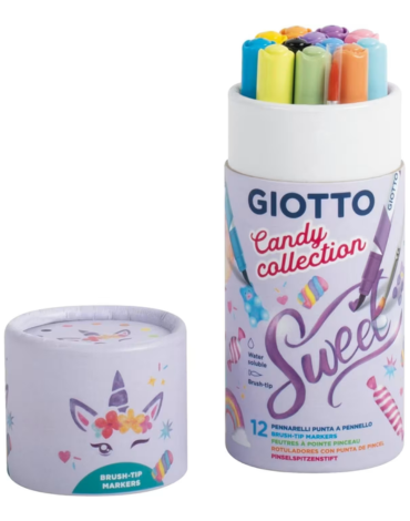 4 Set de Marcadores Candy Collection Giotto (1 Set Trae 12 PCS)