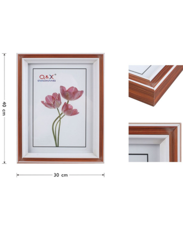 Marco para Fotos Símil Madera con Vidrio Color Único x 6 Unds. Medida: 30 x 40 cm aprox.