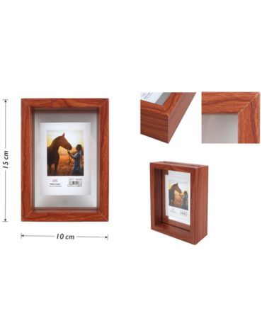Marco para Fotos Símil Madera con Vidrio Color Único x 12 Unds. Medida: 10 x 15 cm aprox.